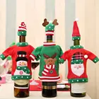 Рождественский чехол для винной бутылки, сумка для винной бутылки с Санта-Клаусом, рождественские украшения для домашнего стола, новогодние и рождественские украшения