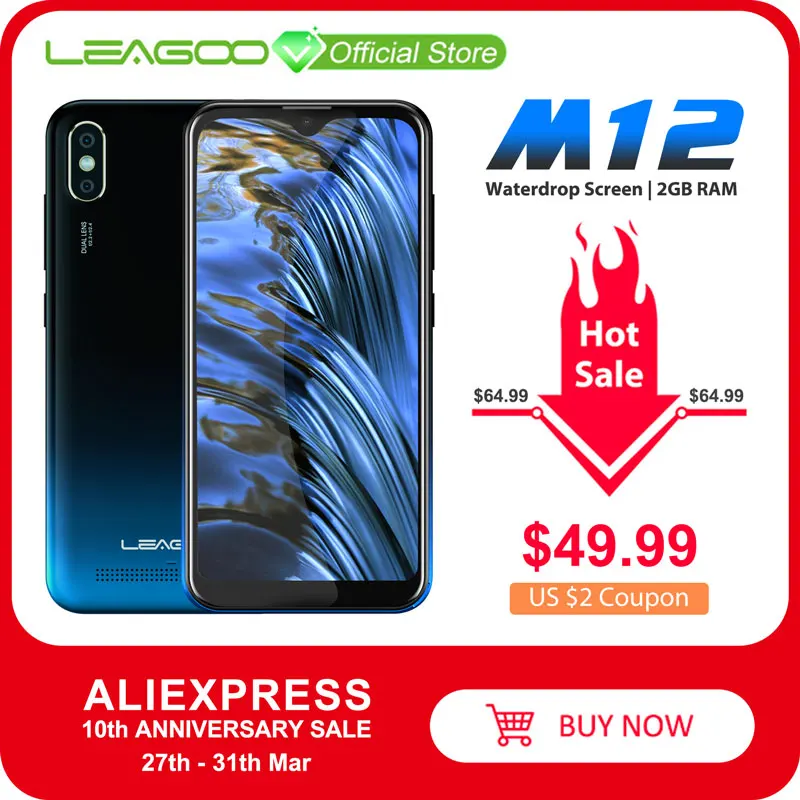 LEAGOO M12 мобильный телефон 5 7 &quot19:9 HD + IPS в виде капли воды Экран 2 Гб Оперативная
