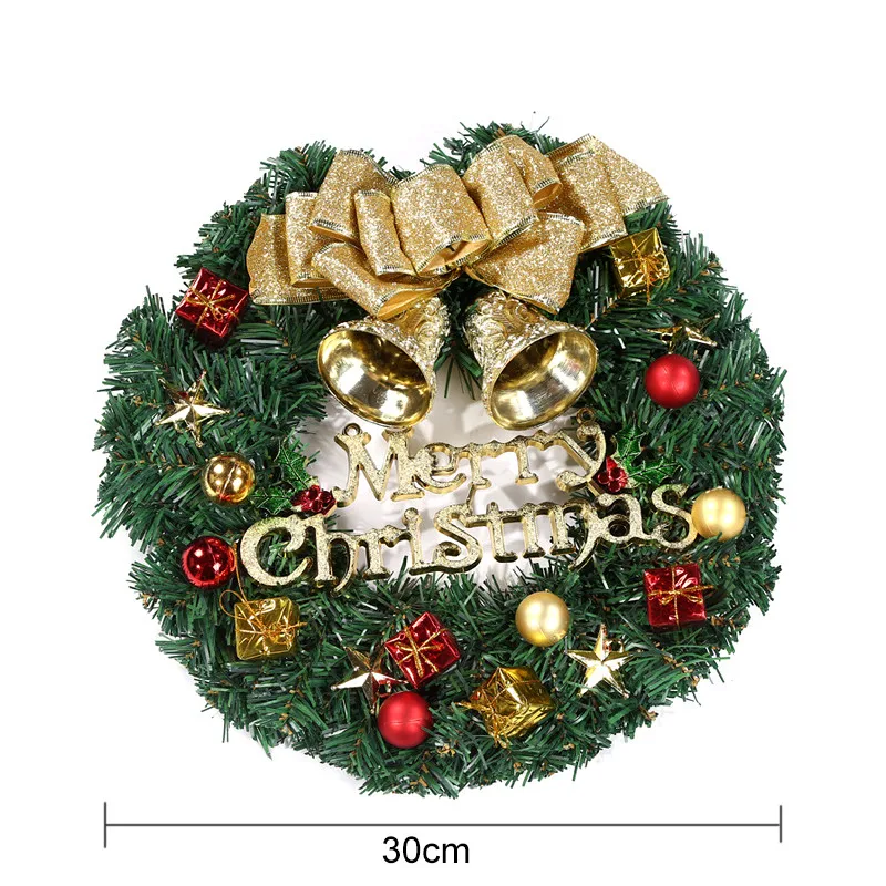 Corona de Navidad elegante, decoraci&oacute;n de pared para puerta y ventana, rojo, champ&aacute;n, dorado, adornos navide&ntilde;os para el hogar-5