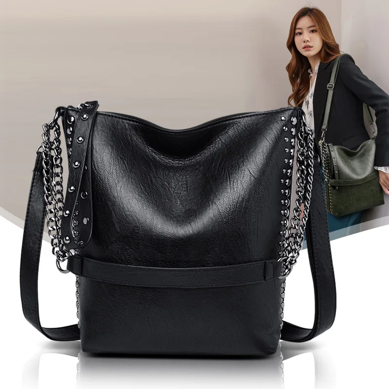

Women's Soft Leather Handbags Designer Brand Large Capacity Woven Shoulder Bags Ladies Casual Totes Black Travel Bags