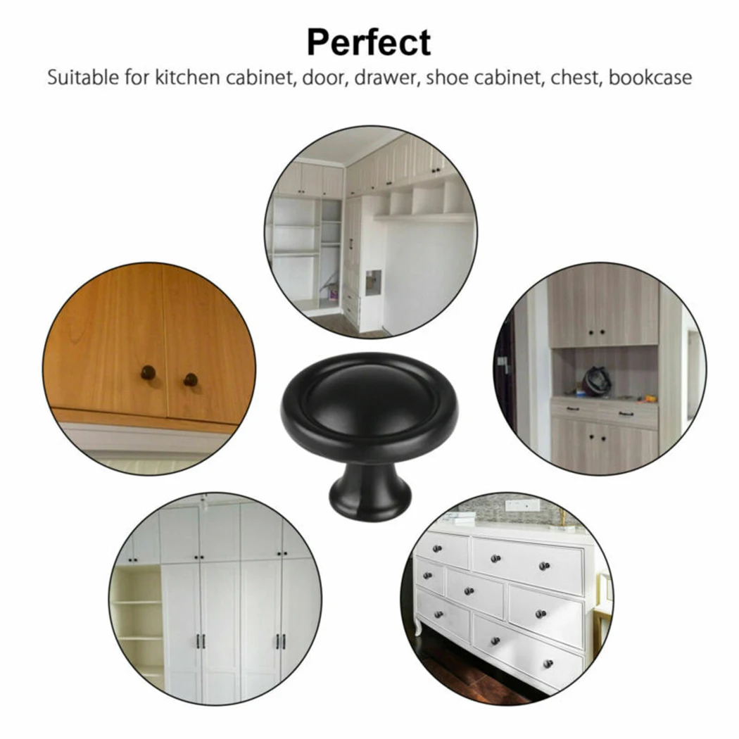 

Aluminum alloy Knob Handle Shoe cabinet Bookcase Black Door Hardware Kitchen