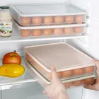 Пластиковый контейнер для хранения яиц с 24 ячейками, портативный контейнер для хранения еды, поднос для яиц, контейнер с крышкой, кухонное приспособление