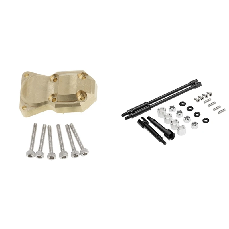 

2 комплекта детали для автомобиля RC: 1 комплект крышки дифференциала, крышки моста и 1 комплект 4 мм стальных ведущих осей, шарнирный приводно...