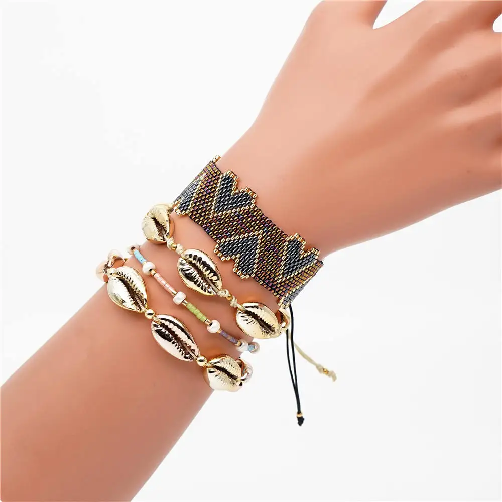 Go2boho MIYUKI Heart Bracelet Pulseras Mujer Moda Летний Пляжный золотой браслет в виде ракушки для женщин Boho шикарные ювелирные изделия ручной работы Diy