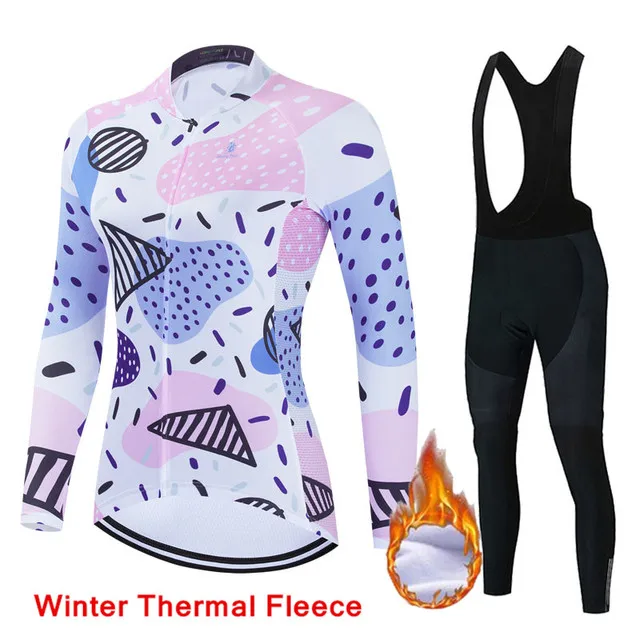 

winter cycling wear women's 2022 long-sleeved suit cycling wear road bike Mujer warm shirt winter warm fleece cycling jersey