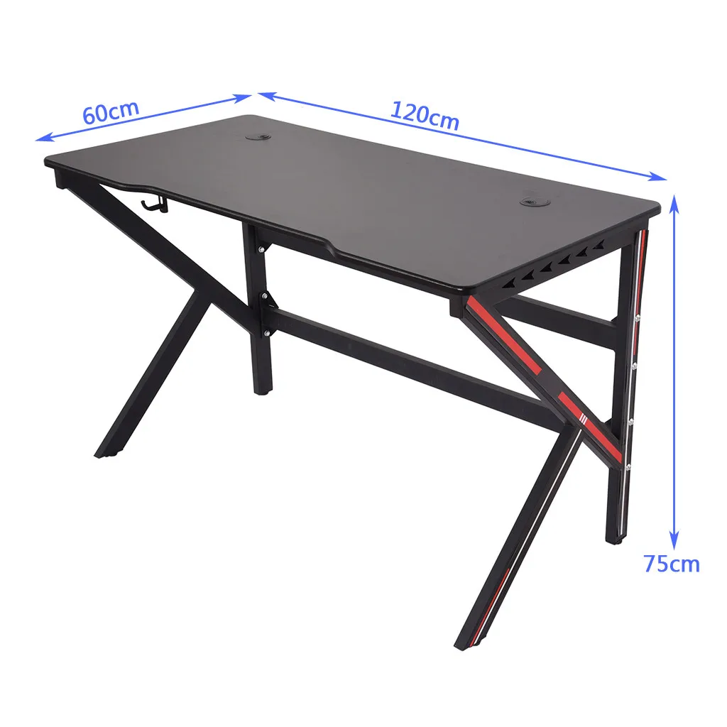 

US STORE 47.2 Inch Ergonomic Gaming Desk E-sports Computer Office Table PC Desk Gamer Tables Workstation with USB Cup Holder#S