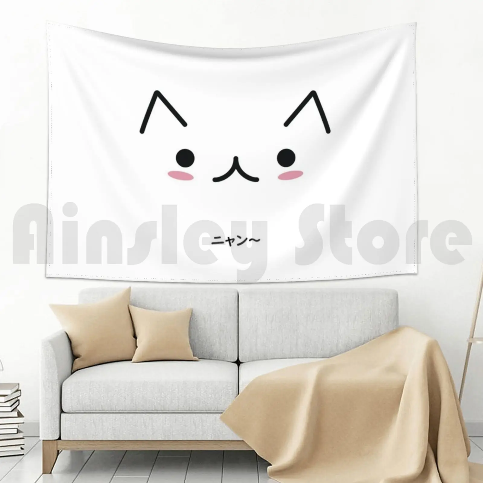 Яйцо лицо кошки гобелен Nyan гостиная спальня яйцо кошка логотип значок