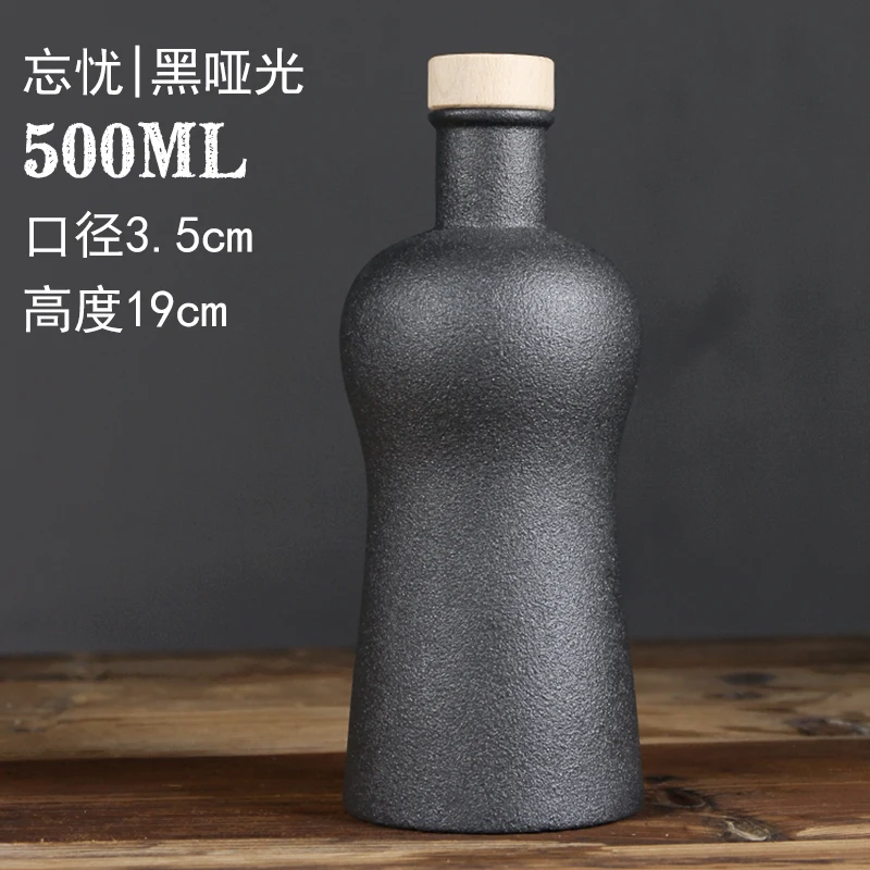 

Classic Art Hip Flask Sake Warmer Outdoor Portable Ceramics Chinese Style Flagon Decantador De Vino Drinkware BK50JH