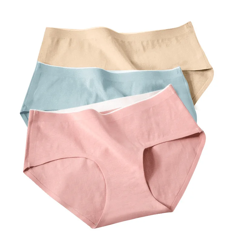 7PCS  women's cotton briefs with no trace. Women's cotton mid-rise  briefs with full cotton breather hips briefs