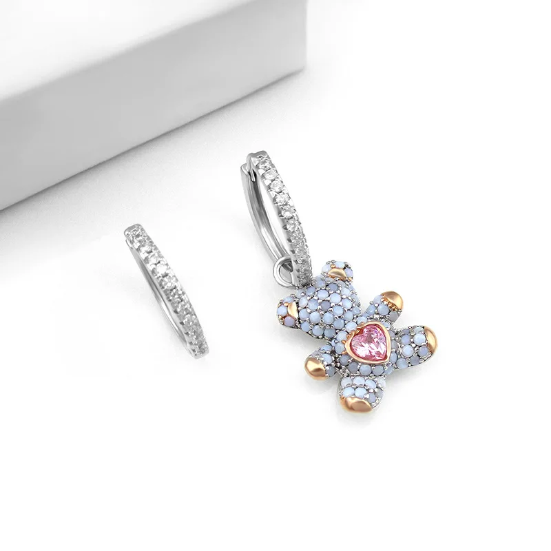 Одежда высшего качества серьги модные Фирменный дизайн Кристальный Медвежонок