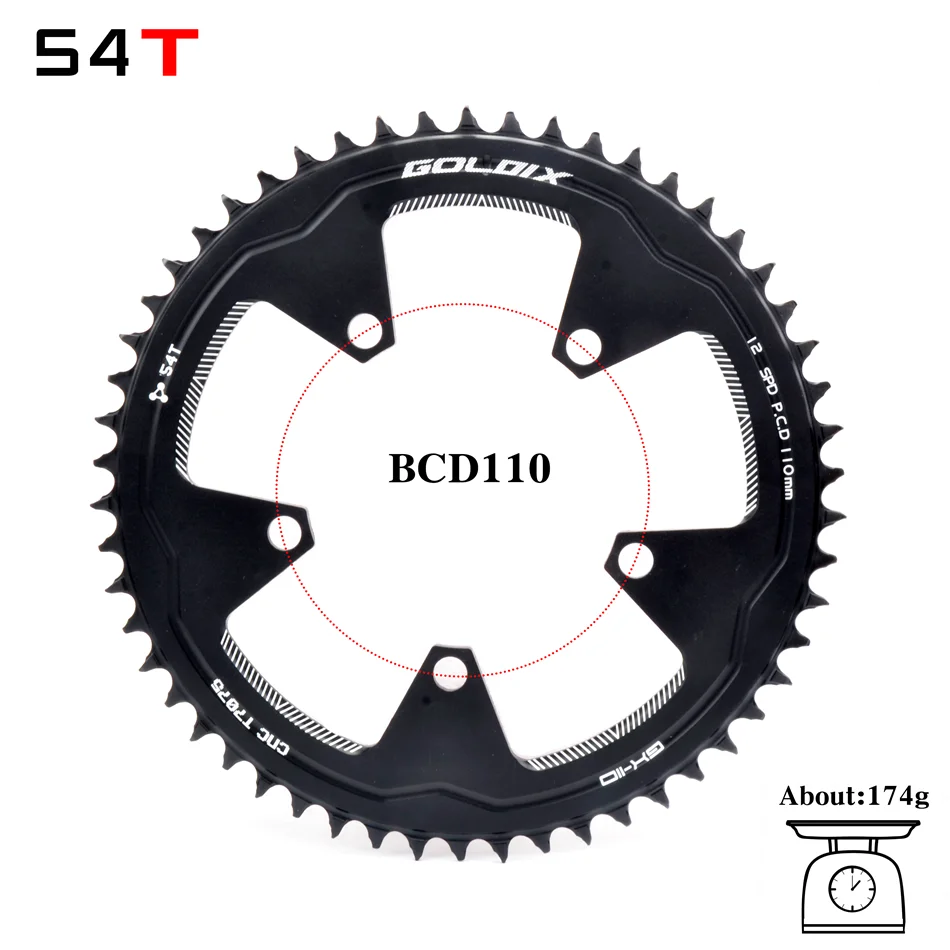 

GOLDIX 110BCD Road bike Round Narrow Wide Sprockets Bike Chainring 38T 40T 42T 44T 46T 48T 50T 52T 54T 56T Road bicycle Crankset