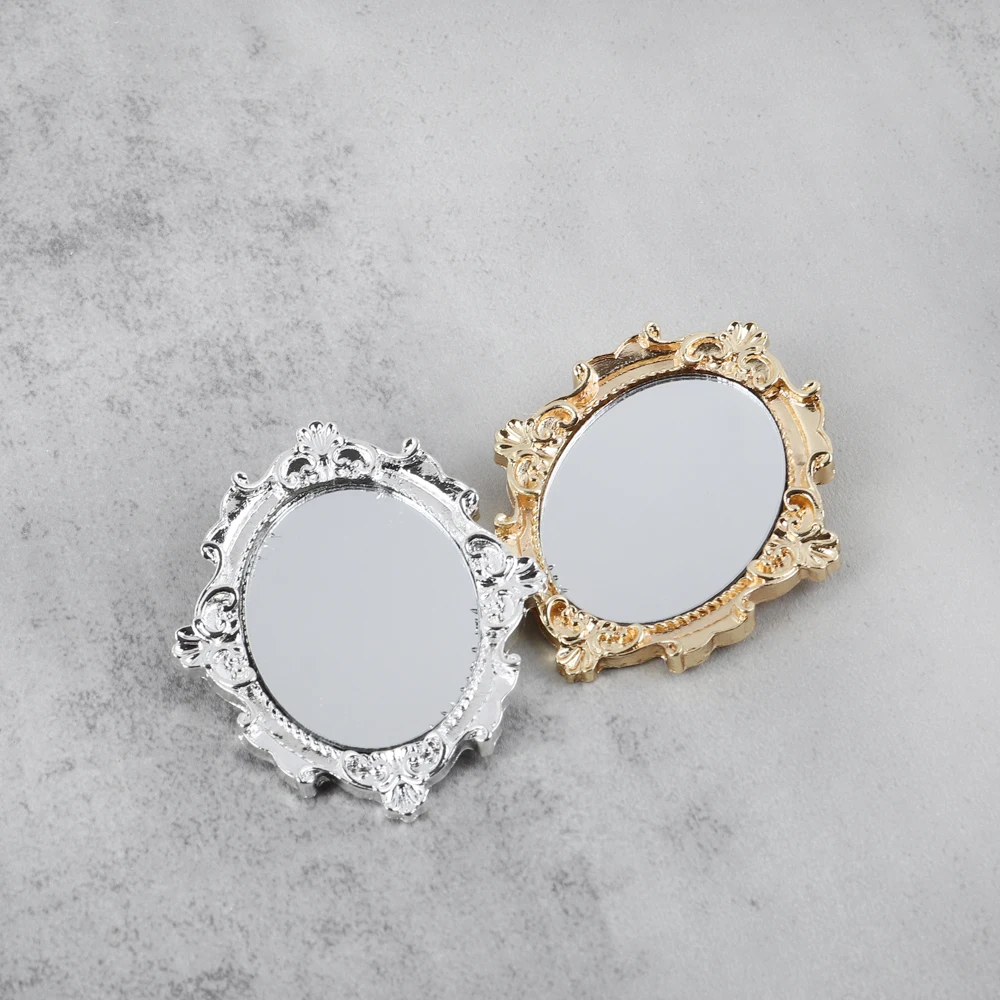 Винтажные зеркальные металлические броши золотого и серебряного цвета для