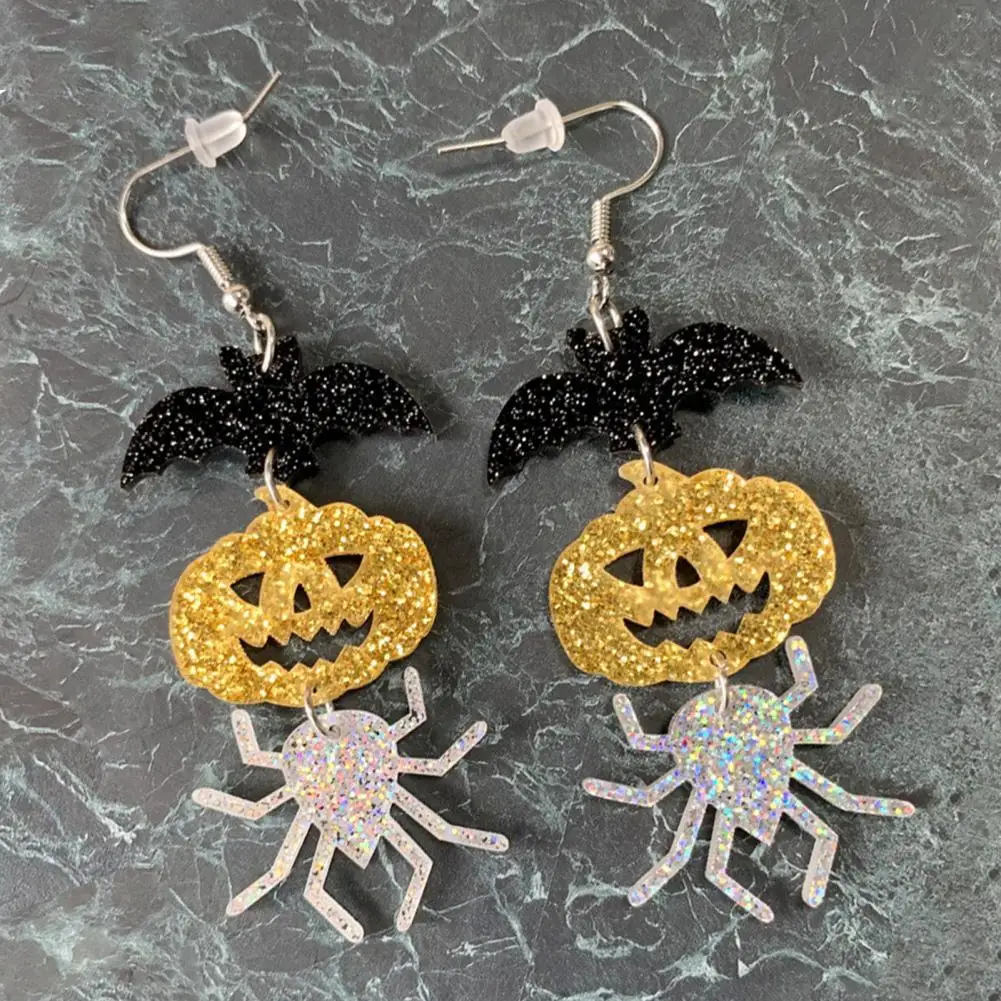 

All-Match Lightweight Bat Pumpkin Spider-Shaped Hook Earrings Chic Gift