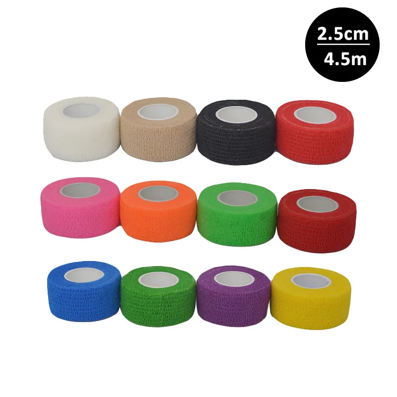

6pcs/Pack 1"x5Yards Color Elastic Self-Adhesive Non-Woven Bandages Cohesive Wrap Bandages Tapes For Emergency Wound Treatment