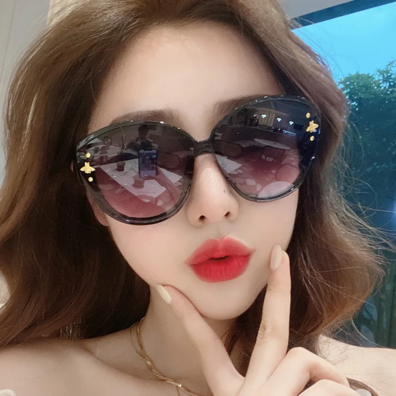 Женские солнцезащитные очки в виде пчелы украшение зеркальные металлической