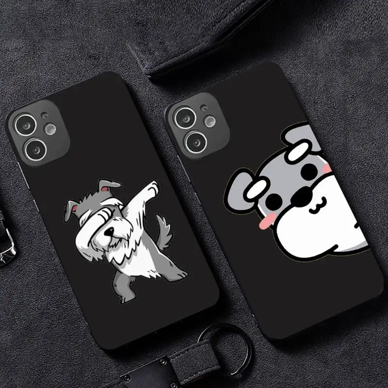 

Cartoon schnauzer dog Phone Case for iPhone 13 12 11 mini pro XS MAX XR 8 7 6 6S Plus X 5S SE 2020