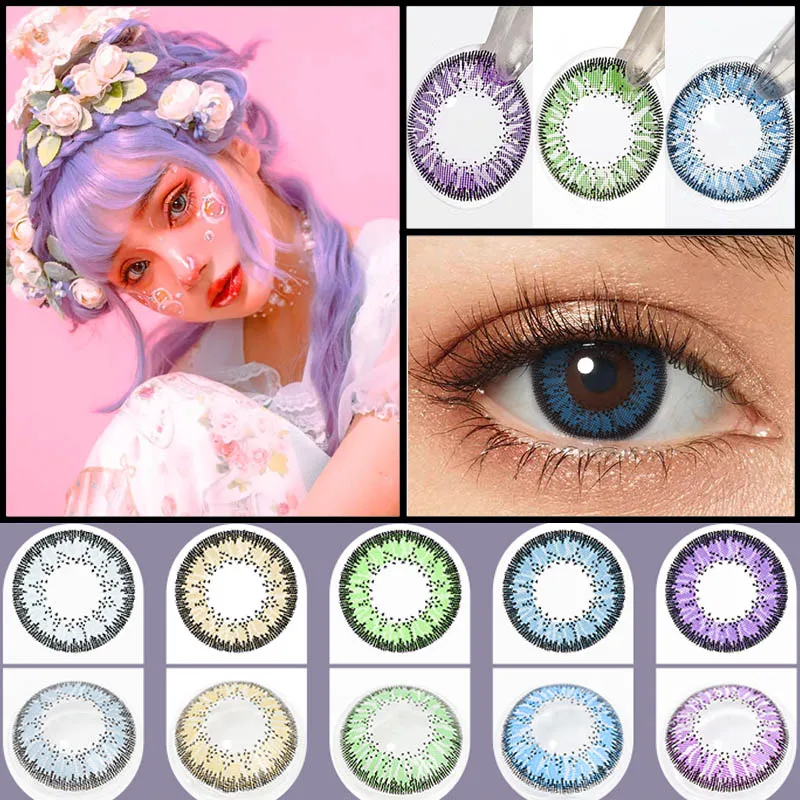 Цвет ed линз контактные линзы для глаз в стиле Лолиты Мода глаз: Однодневные
