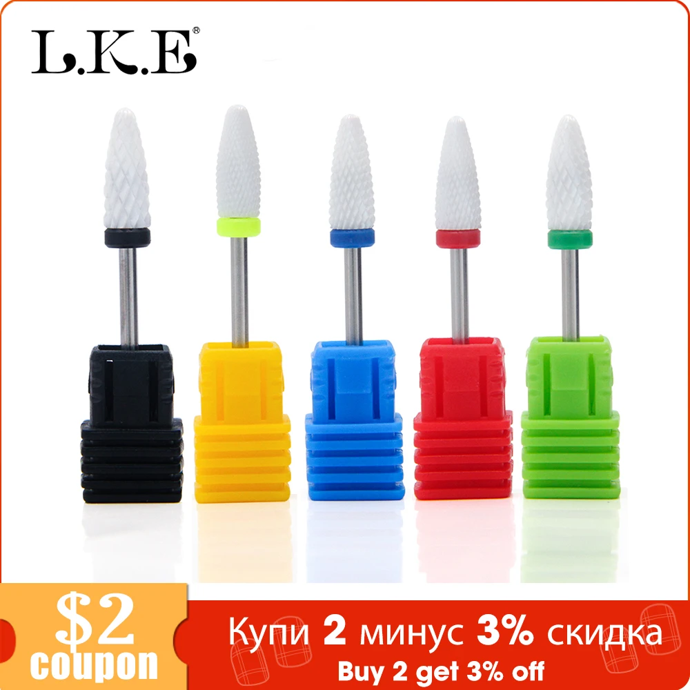 LKE керамические фрезы для ногтей 1 шт. фрезы для маникюра фрезы для педикюра электрические пилки для ногтей фрезы для ногтей