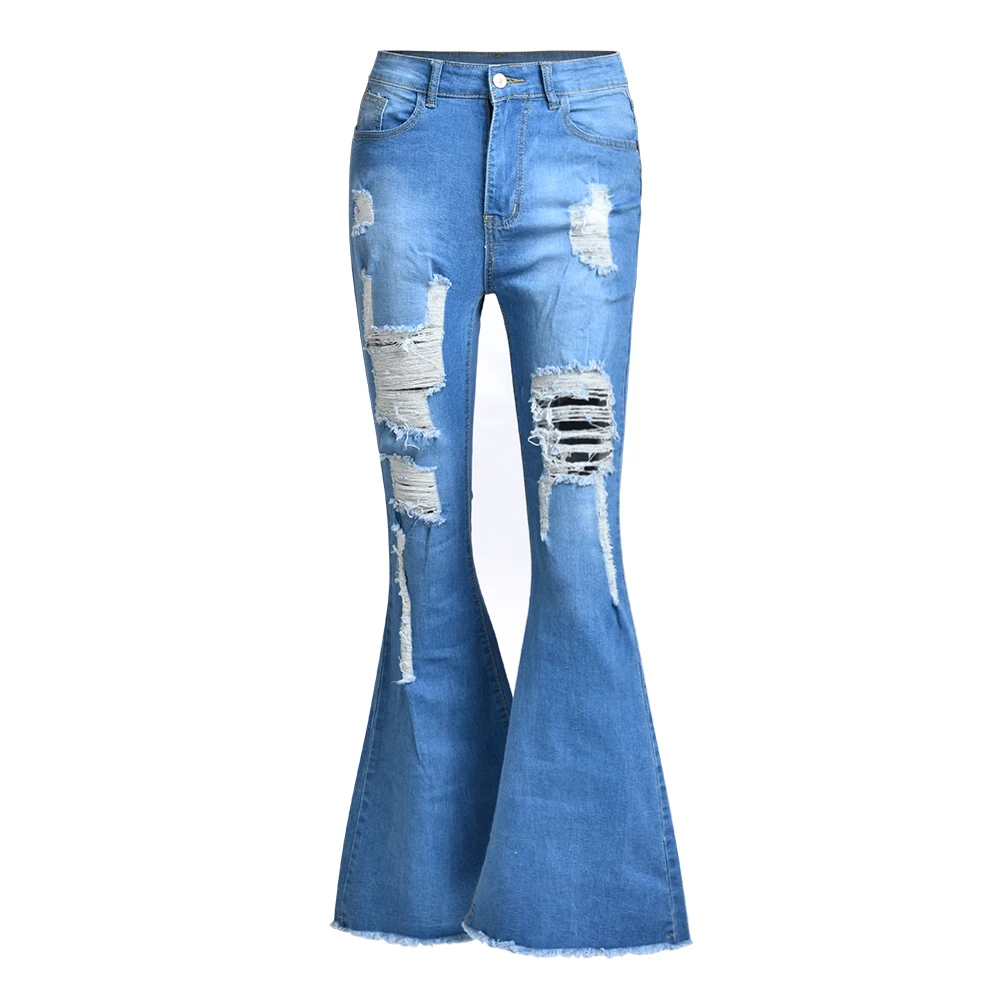 Фото Vintage Flare Jeans For Women Sexy Ripped Hole Demin Pants Ladies Casual High Waist Female Pocket Calca Feminina 30 Женская одежда Vintage Flare Jeans For Women Sexy Ripped Hole Demin Pants Ladies Casual High Waist Female Pocket Calca Feminina 30 Женская одежда