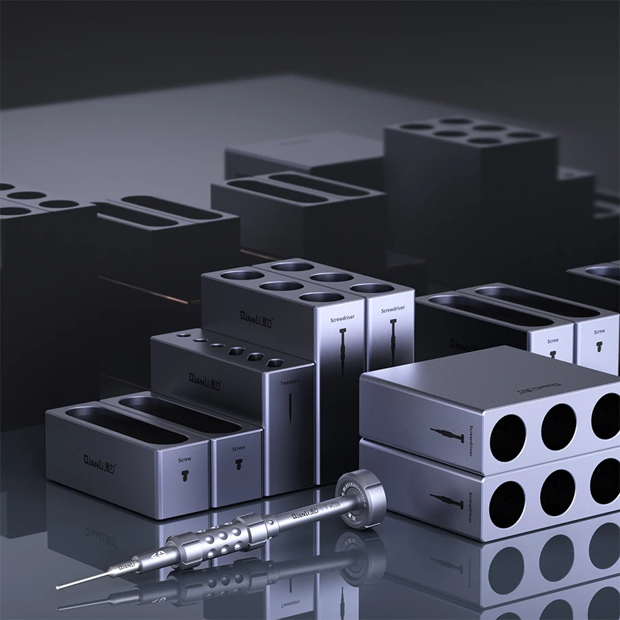 Qianli iCube Storage Box High Quality Aluminum Alloy Phone Repair Tweezers Screwdriver Screw Parts Organizer 4pcs/Set enlarge