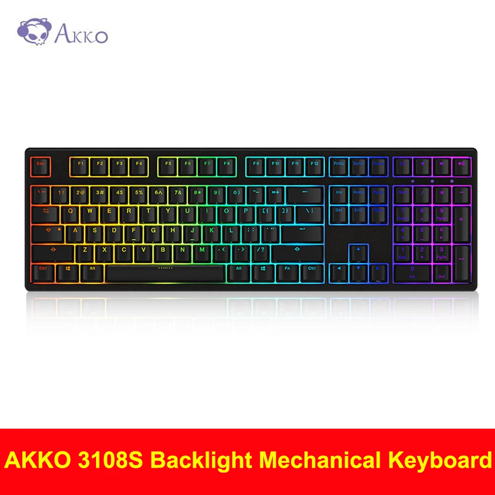 AKKO 3108S RGB подсветка механическая клавиатура PBT ключ Кепка No Rush 108 клавишей
