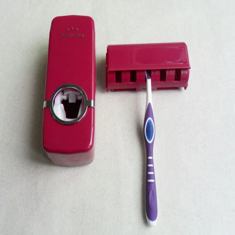 

Household Products Automatic Toothpaste Dispenser Toothbrush Holder Squeezer Family Bathroom Set Free Shipping