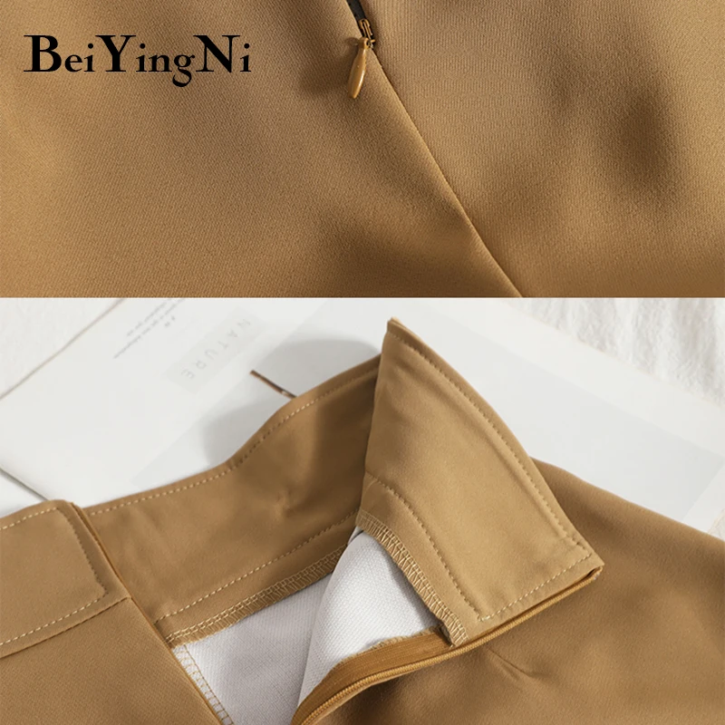 

Beiyingni High Waist Wide Leg Shorts Female Buttons Chain Vintage Elegant Streetwear Irregular Short Skirts Office Lady Workwear