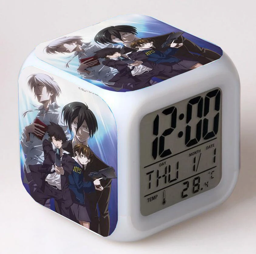 

Цифровой будильник с мультяшным аниме психопрохосветодиодный и светодиодной подсветкой, ночсветильник для спальни, настольные часы, будил...