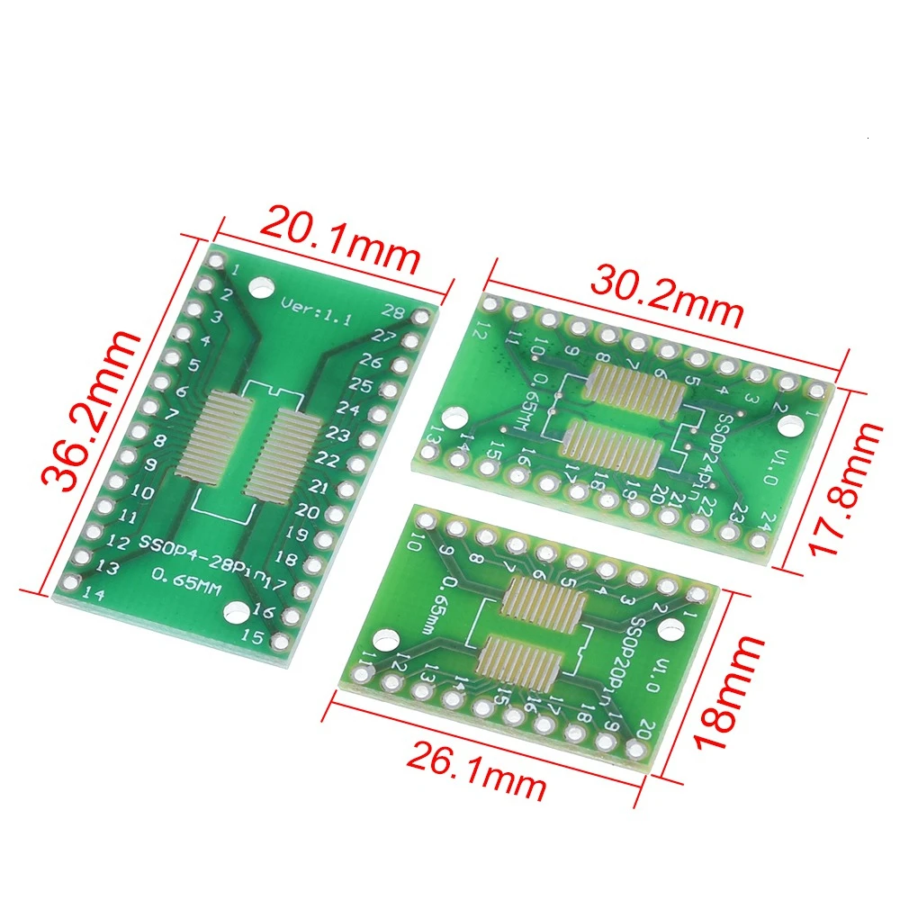 TZT 7 шт. = 7 значение* печатная плата комплект SMD поворот к DIP SOP MSOP SSOP TSSOP SOT23 8 10 14 16 20 24 28 SMT к DIP
