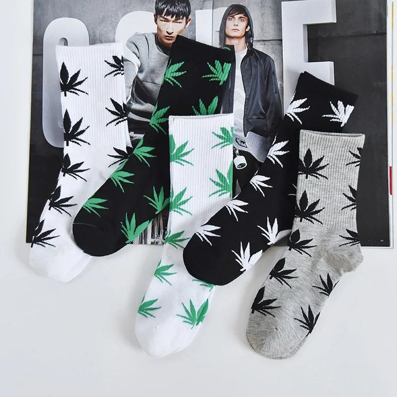 Женские носки весенне осенние повседневные лодочки с листьями клена модные