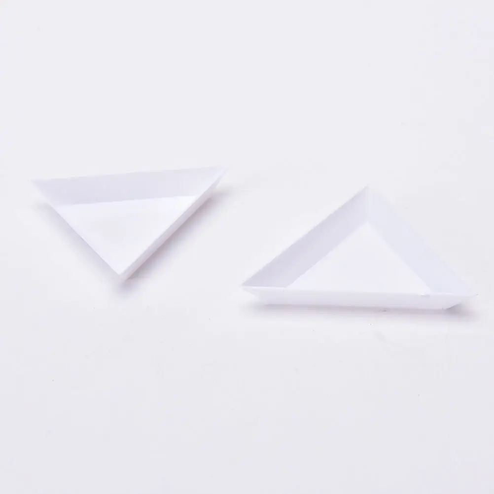 2pcs 75mm Hot Sale Plastic Triangle Jewelry Plate White Plastic Foam Ball Storage Small Beads Ball Holder Dish