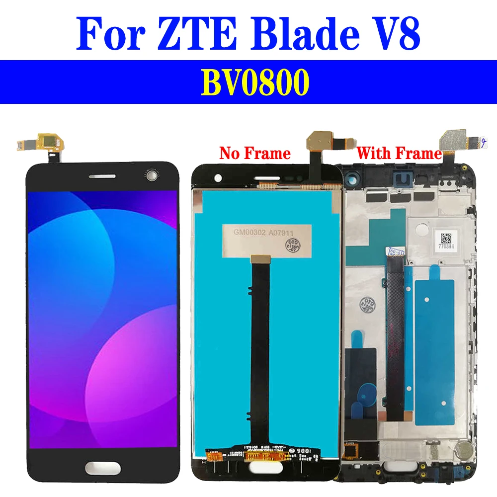 5,2-дюймовый дисплей V8 для ZTE Blade V8 ЖК-дисплей с рамкой BV0800 сенсорный экран дигитайзер датчик в сборе замена для модуля ZTE V8