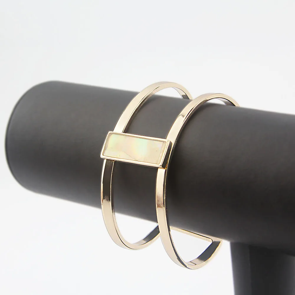 Новый стиль Швабра оболочка эффект прямоугольный каменный браслет блестящий