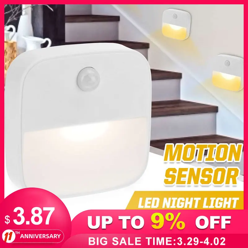 

110-220V Nacht Licht Motion Sensor PIR Menschlichen Infrarot Aktiviert Bewegung Erkennen Wand Notfall Lampe Flur Schlafzimmer