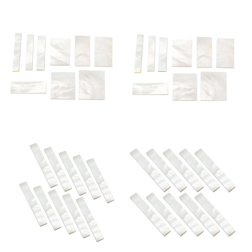 

Finest 2 Pack Guitar Fingerboard Pearl Shell Inlay Blank Material - White