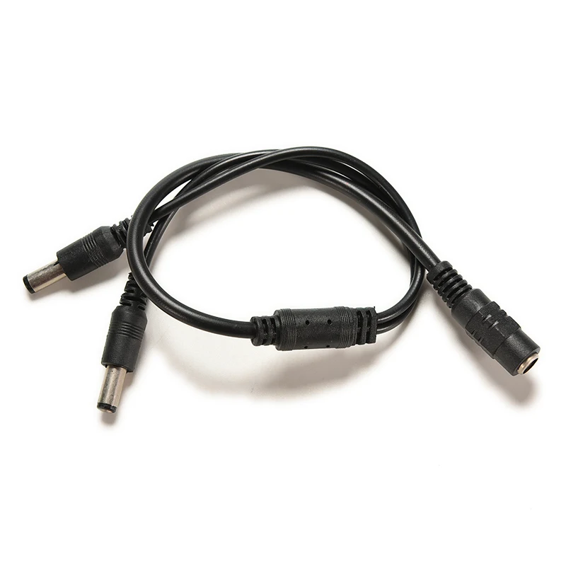 

1 Female to 2 Male DC 12V Power Supply Plug Connector Cable Y Splitter 5.5x2.1mm Adapter Cord For CCTV Security Camera LED Strip