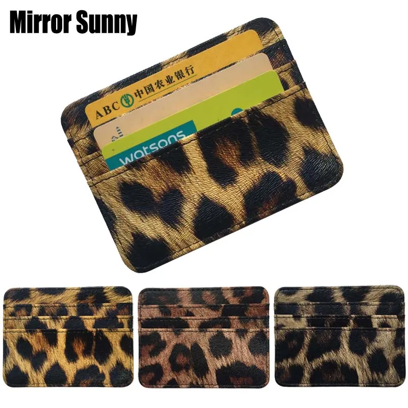 3 цвета держатель для карт женщин и мужчин из искусственной кожи с леопардовым