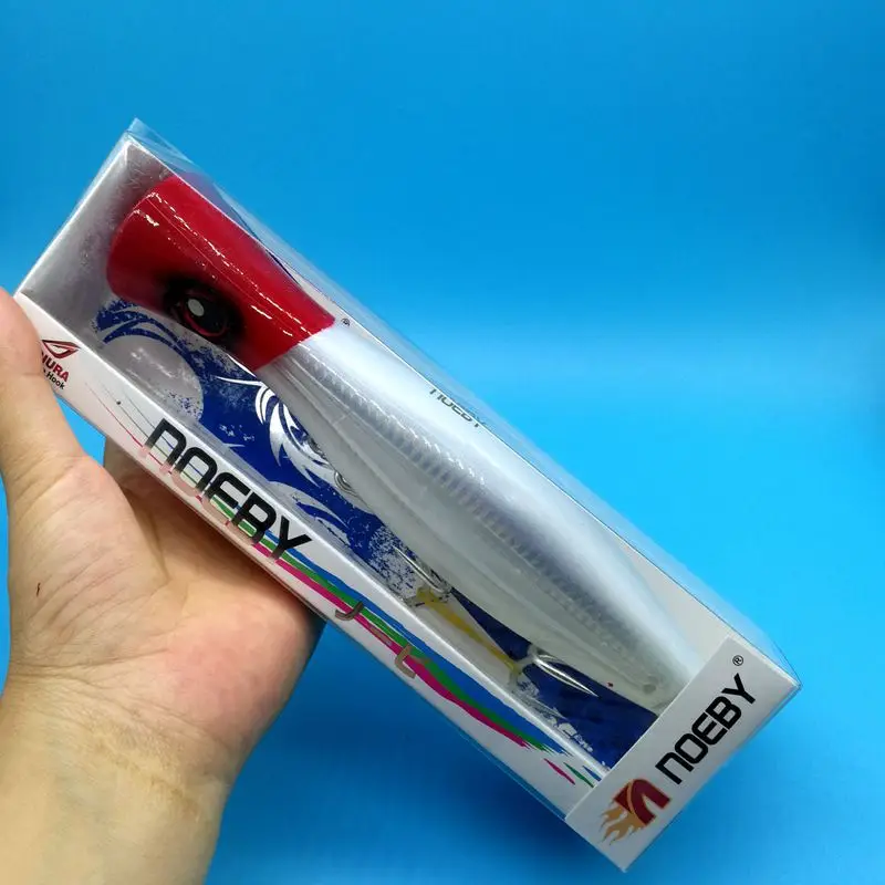 Noeby 1 шт. Topwater big Poppers 43 г/81 г/154 г 6 цветов глубокие морские рыболовные приманки верхняя вода тунец твердая приманка тройные Крючки - Цвет: 9602 154g  108