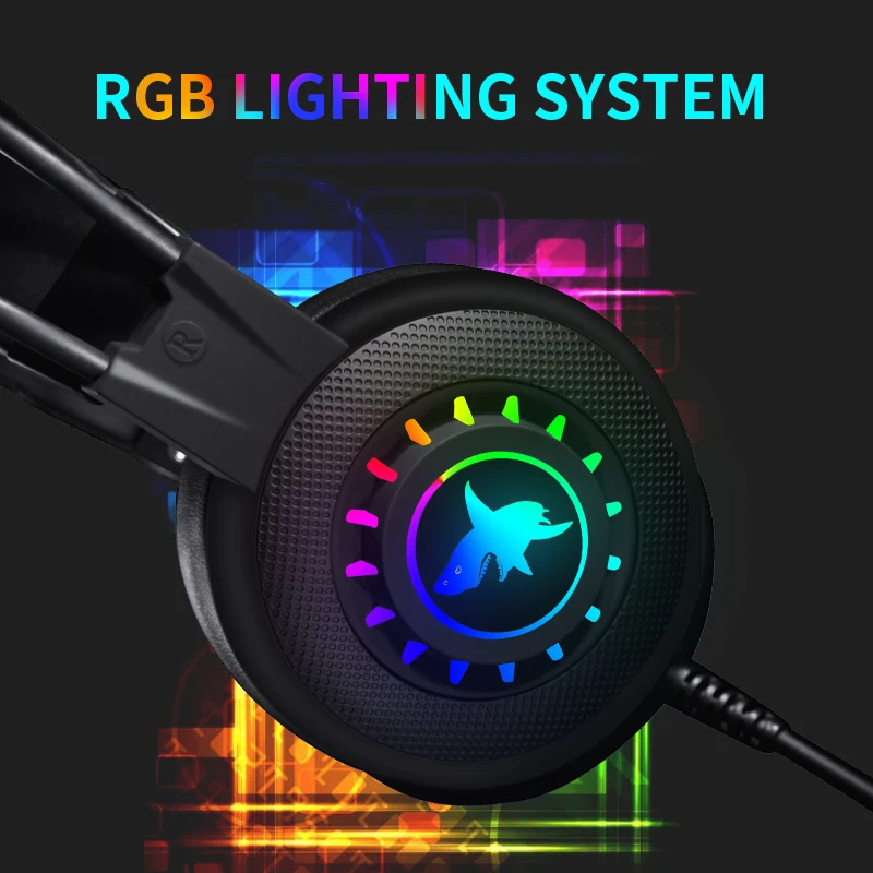 JZGSHARK Gaming Headsets Big Headphones with Light Mic Stereo Earphones Deep Bass for PC Computer Gamer Laptop PS4 New X-BOX | Электроника