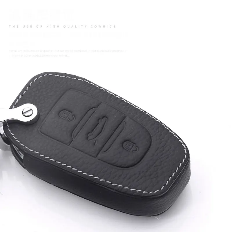 Чехол для автомобильных ключей из натуральной кожи Peugeot 301new 308 408 508 2008 3008 4008 5008