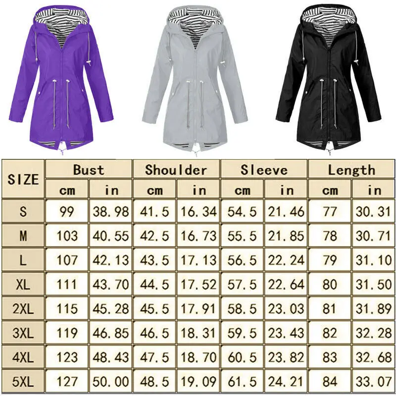 Женская водонепроницаемая куртка S 5XL дождевик зимний осенний с капюшоном пальто