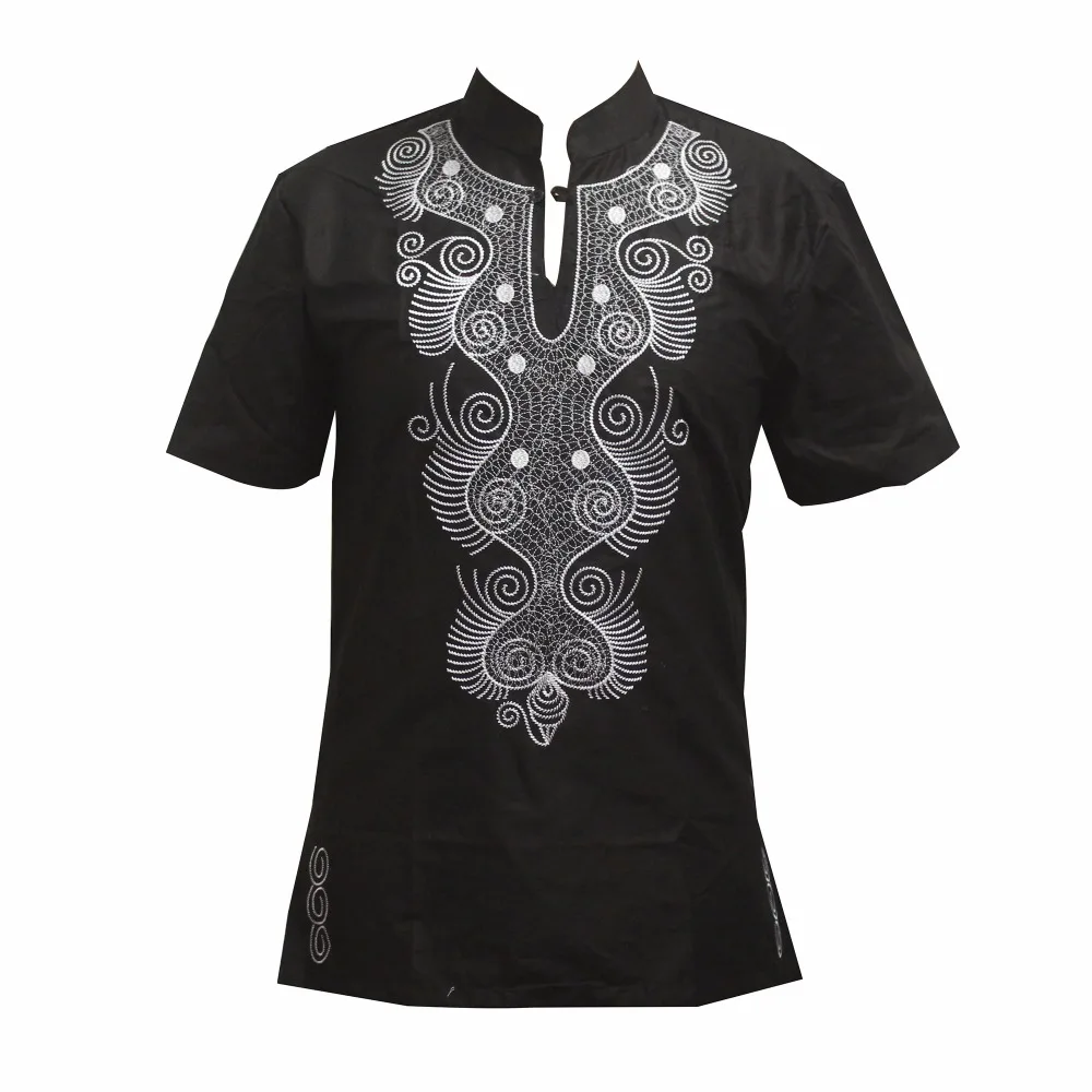 Футболка в африканском стиле Dashiki Men Shirt Hippie Vintage Haute Tribal Blouse Embroidery Nigeria Ankara Muslim clothes.