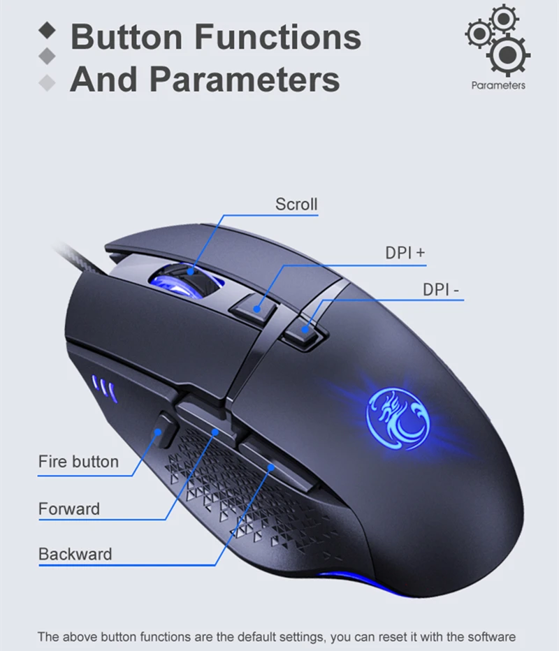 Мышь Компьютерная проводная 8 кнопок 8D 7200 DPI USB LED | Компьютеры и офис