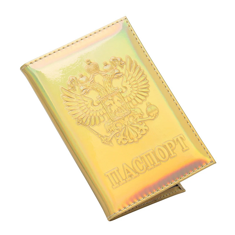 New Design Russia Laser Passport Clip Mirror Glossy Book Ticket Holder Travel Simple Case High Quality | Багаж и сумки