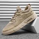 Летняя дышащая сетчатая мужская повседневная обувь, удобная мужская спортивная обувь для бега на открытом воздухе, мужская обувь из свиной замши и кожи для скейтборда