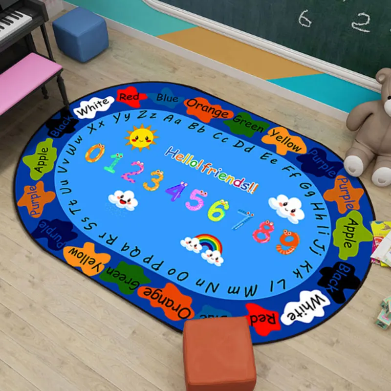 Мультяшный круглый ковер для детской комнаты фланелевый Коврик пола