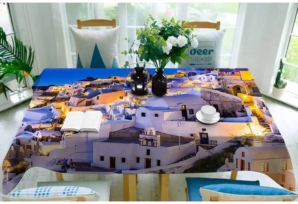 Элегантные скатерти в виде Белого дома улицы ветряные мельницы греческий остров