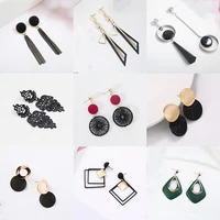 new korean statement earrings for women black cute arcylic geometric dangle drop gold earings brincos 2021 fashion jewelry