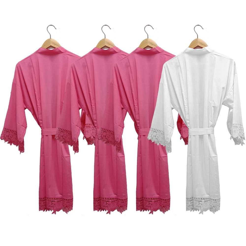 

Bridesmaid Robes Rayon Lace Robes Bride Robes Bride Women Wedding Robe Kimono Bridal Robes Bathrobe Bride Sleepwear White