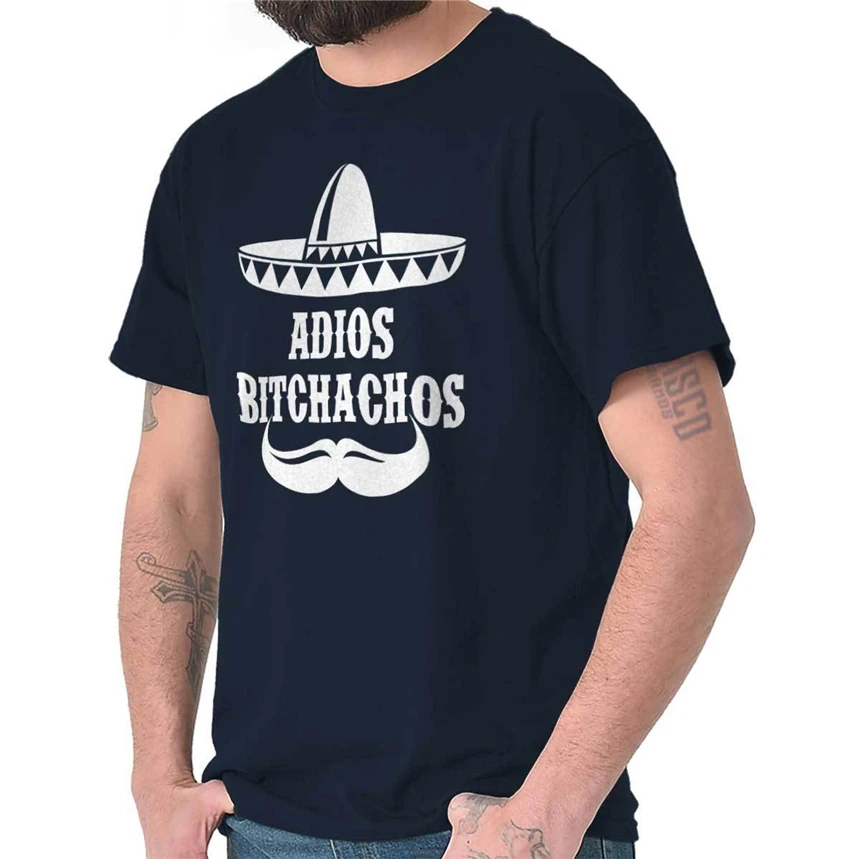 Adios Bachos Cinco De Mayo забавная испанская футболка с короткими рукавами футболки топы
